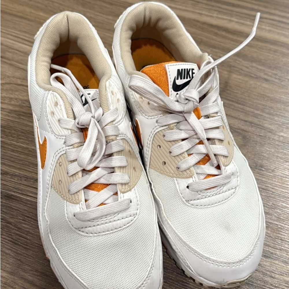 Nike White and Orange Athletic Shoes